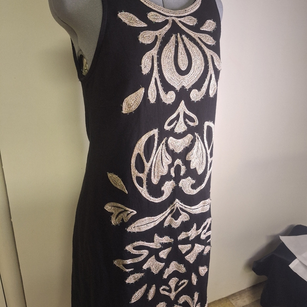 INC International Concepts Black &Beige Midi Dress Size Small/med Ck Measurments